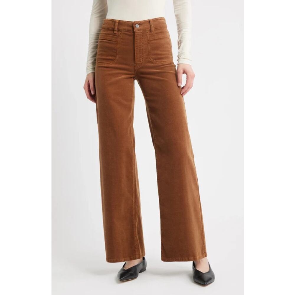 FRAME Le Slim Palazzo Modernist patch Pocket Maple Brown 27 Grandpacore academia